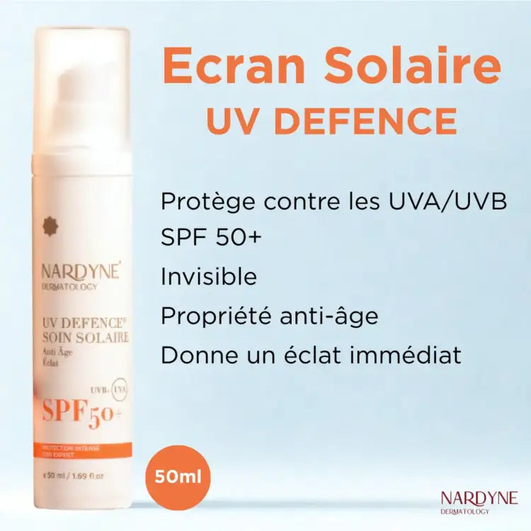 Nardyne UV DEFENCE Soin Solaire SPF50+ 50ml Crème Protection Solaire Visage Anti-Âge Haute Protection