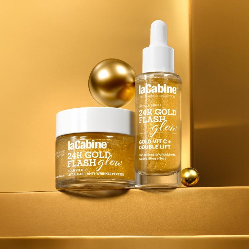LACABINE 24K Gold Flash Glow Gel 50ml Éclat Instantané Or Pur Anti-Fatigue Hydratation Intense Tous Types de Peaux