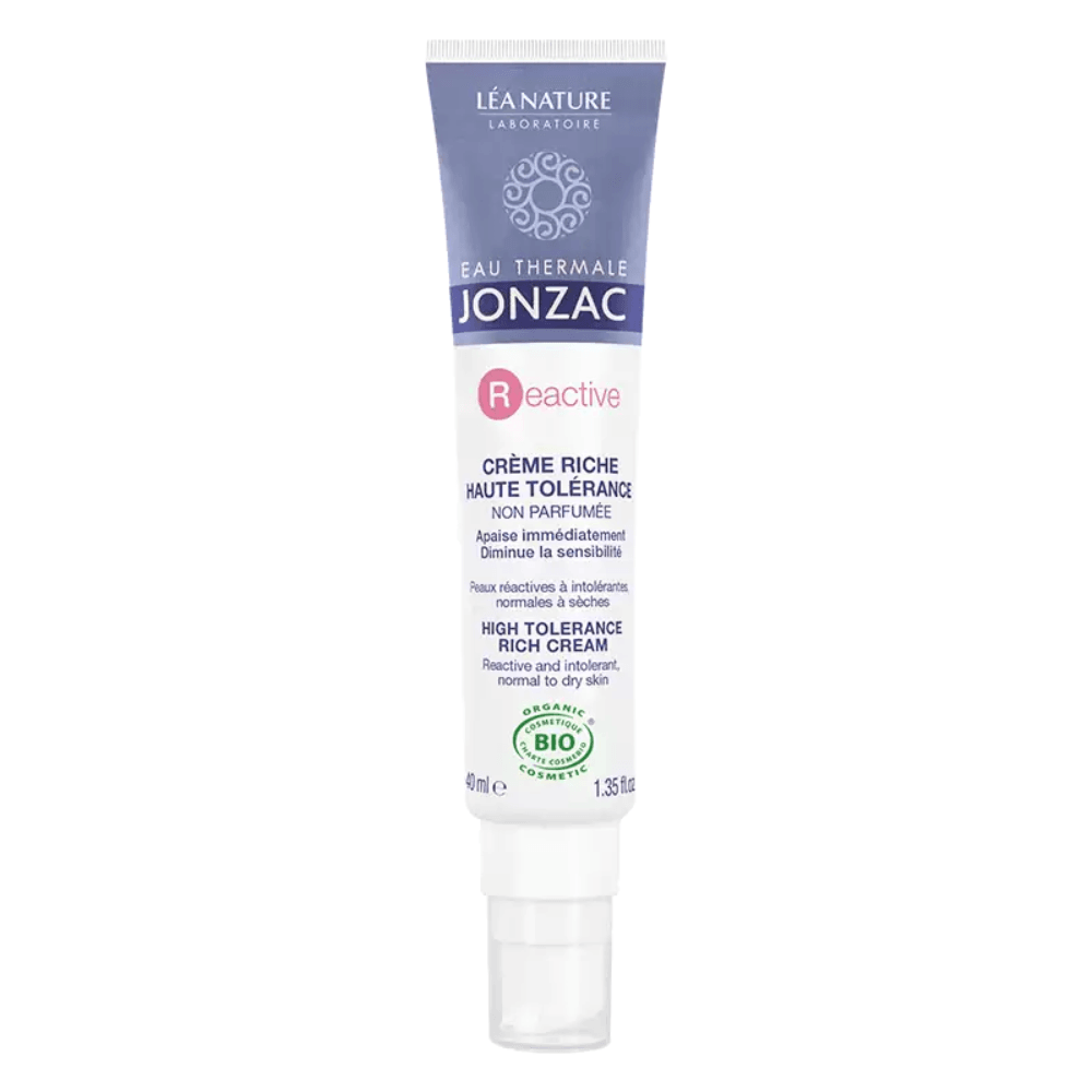 JONZAC Reactive Crème Riche Haute Tolérance 40ml Apaisante Protectrice Peaux Intolérantes