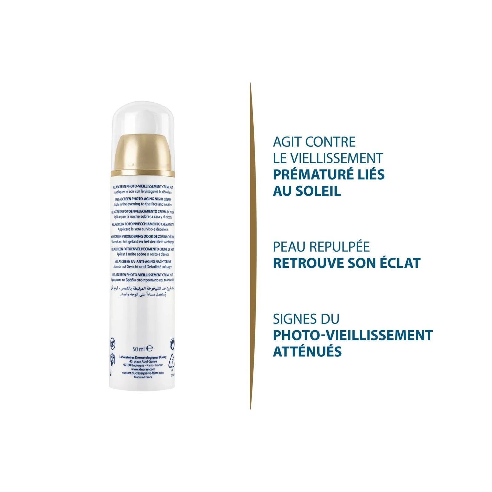 DUCRAY Melascreen Photo-Vieillissement Crème Nuit 50ml – Régénération Nocturne