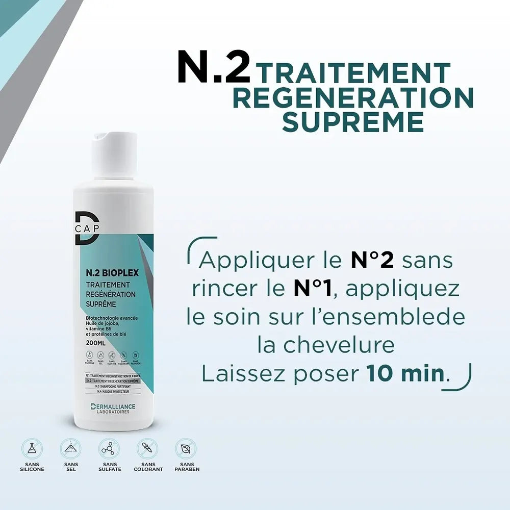 D-CAP N.2 Bioplex Traitement Régénération Suprême 200ml Soin Capillaire Régénérant Anti-Chute Fortifiant