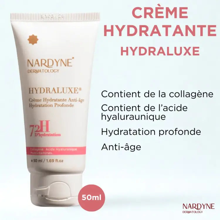 Nardyne HYDRALUX Crème Hydratante 50ml Soin Visage Hydratation Intense 24h Anti-Âge Confort