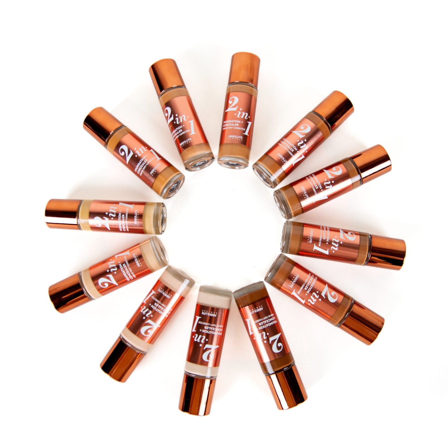 ABSOLUTE NEW YORK 2in1 Foundation & Concealer Warm Sand 35ml Fond Teint Correcteur Couvrance Modulable Teint Unifié