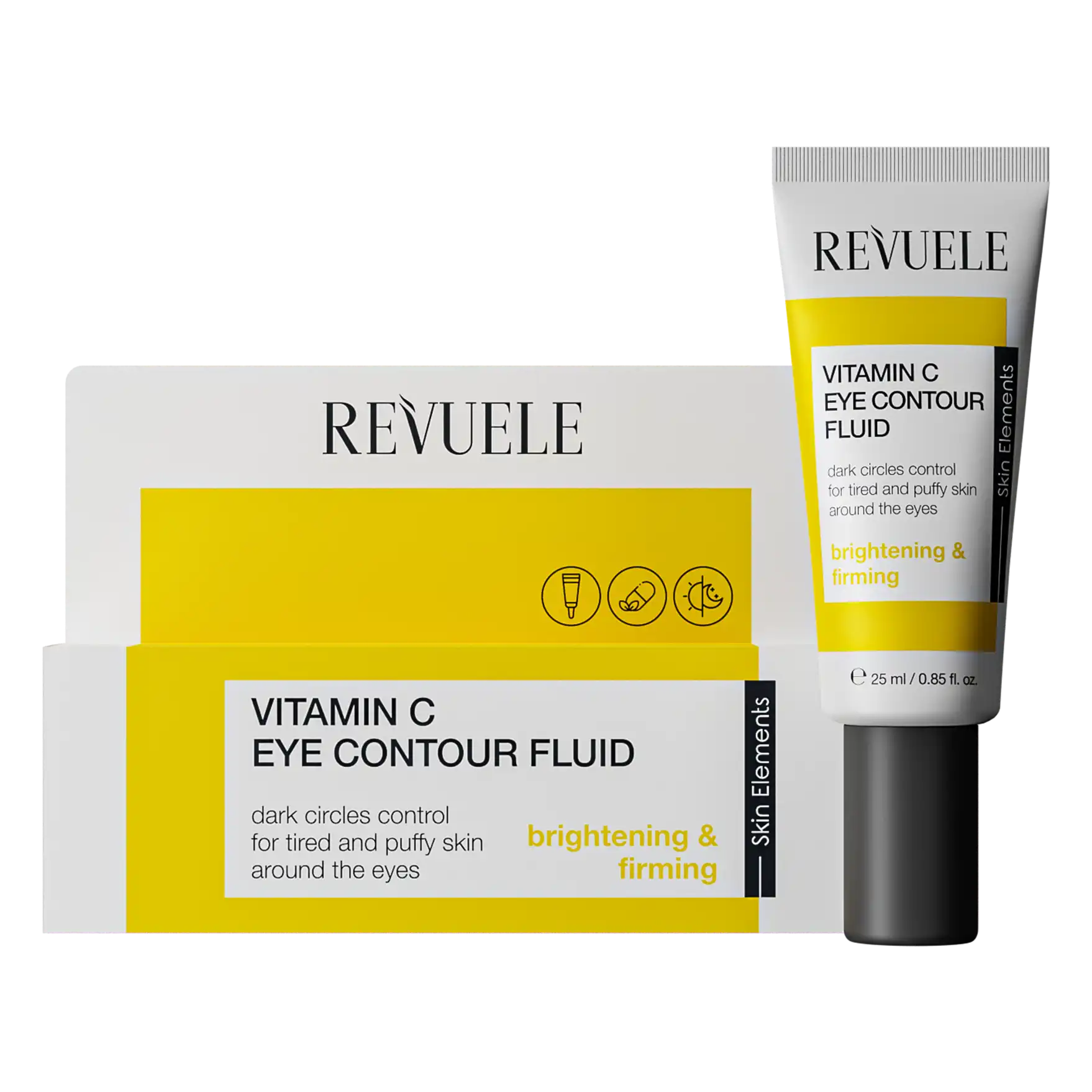 REVUELE Vitamin C Fluide Contour Yeux 25ml Éclat Anti-Fatigue Anti-Cernes Anti-Poches Illuminateur