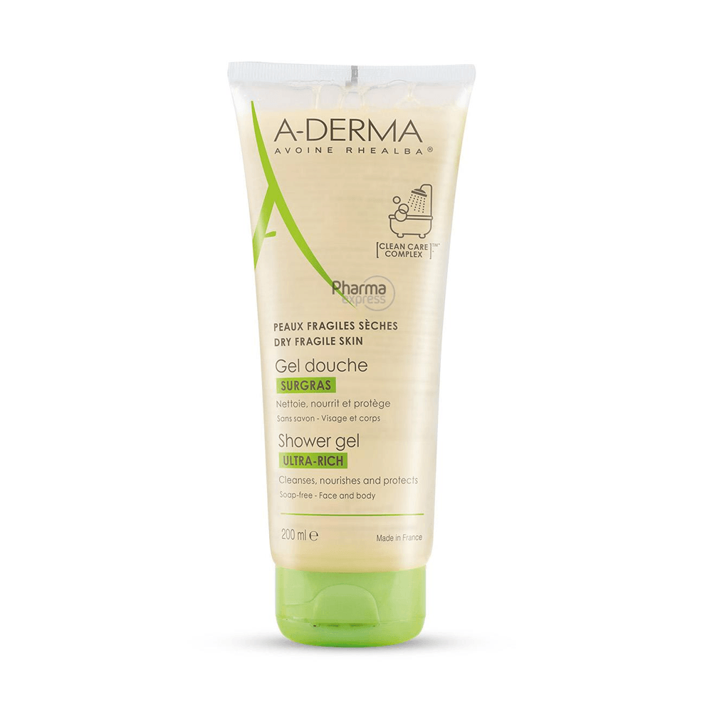 ADERMA Gel Douche Surgras Ultra Rich 200ml – Peaux Très Sèches