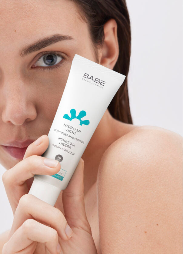 BABE Hydro 24H Light SPF20+ 50ml Crème Hydratante Légère Protection Solaire Matifiante