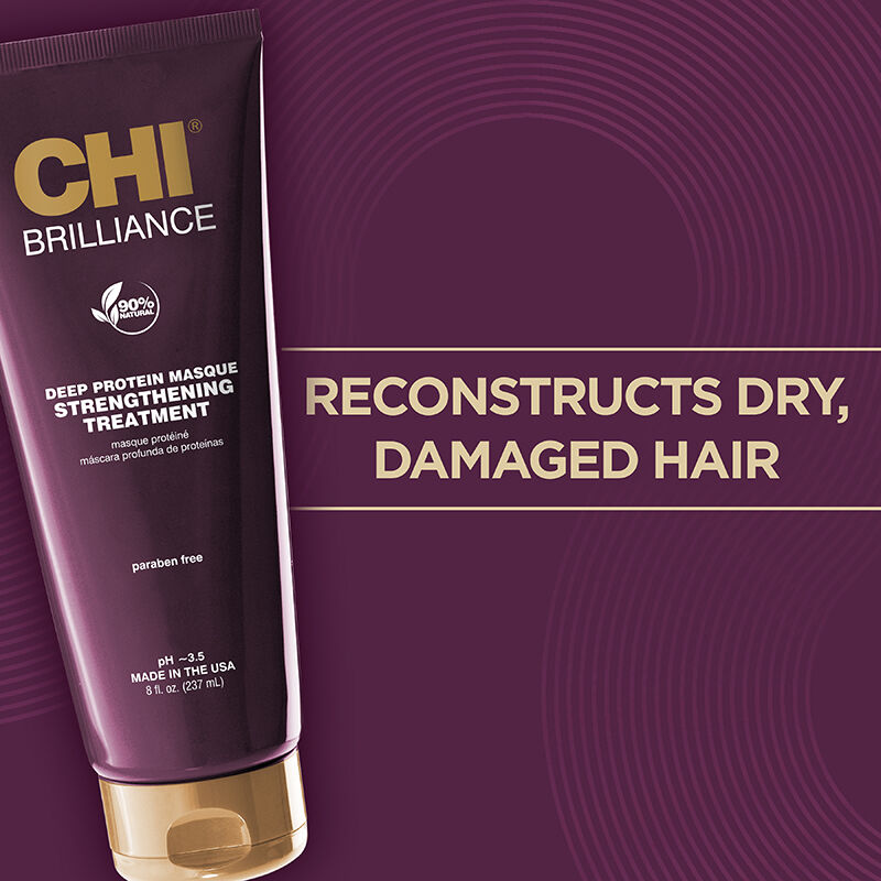 CHI Deep Brilliance Masque Protéiné 237ml Masque Réparateur Protéines Cheveux Abîmés Secs