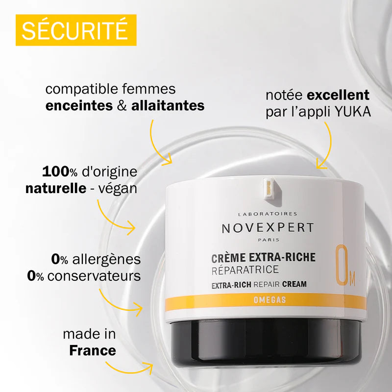 NOVEXPERT Crème Extra-Riche Réparatrice 40ml – Baume Réparateur Intensif Premium