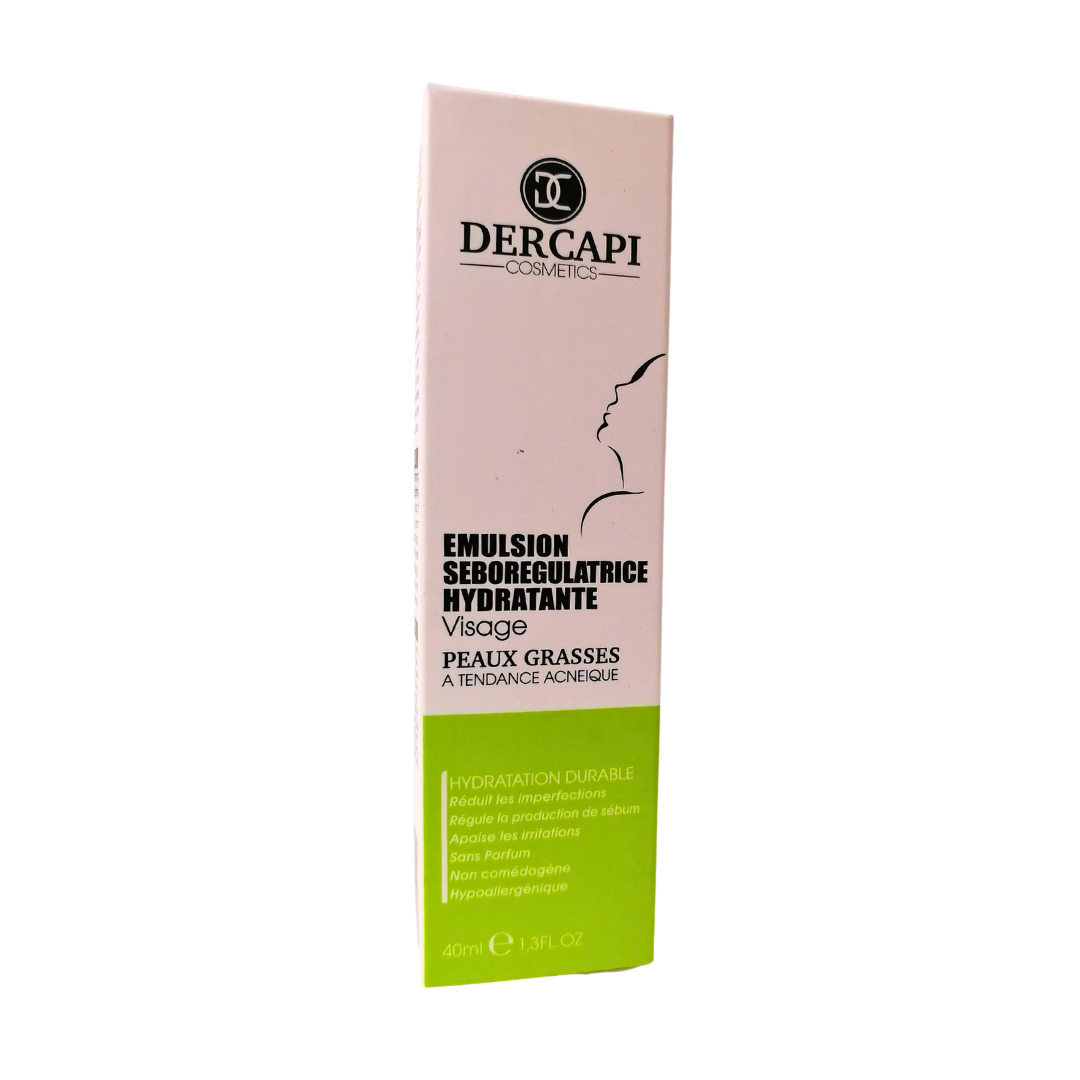 DERCAPI Émulsion Séborégulatrice Peaux Grasses 40ml Soin Matifiant Anti-Brillance