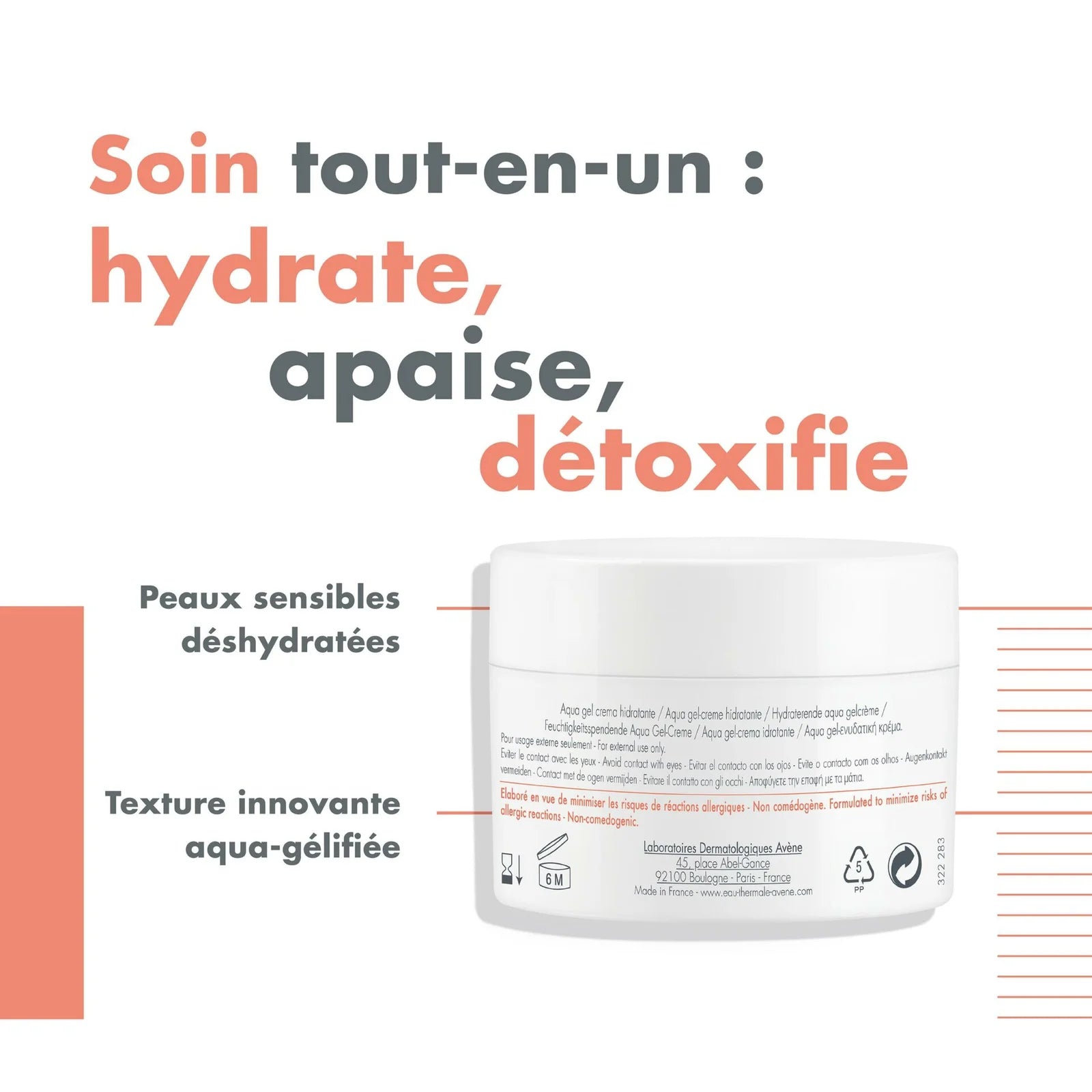 Avène Hydrance Aqua-Gel Crème Hydratant 50ml – Peaux Mixtes & Déshydratées