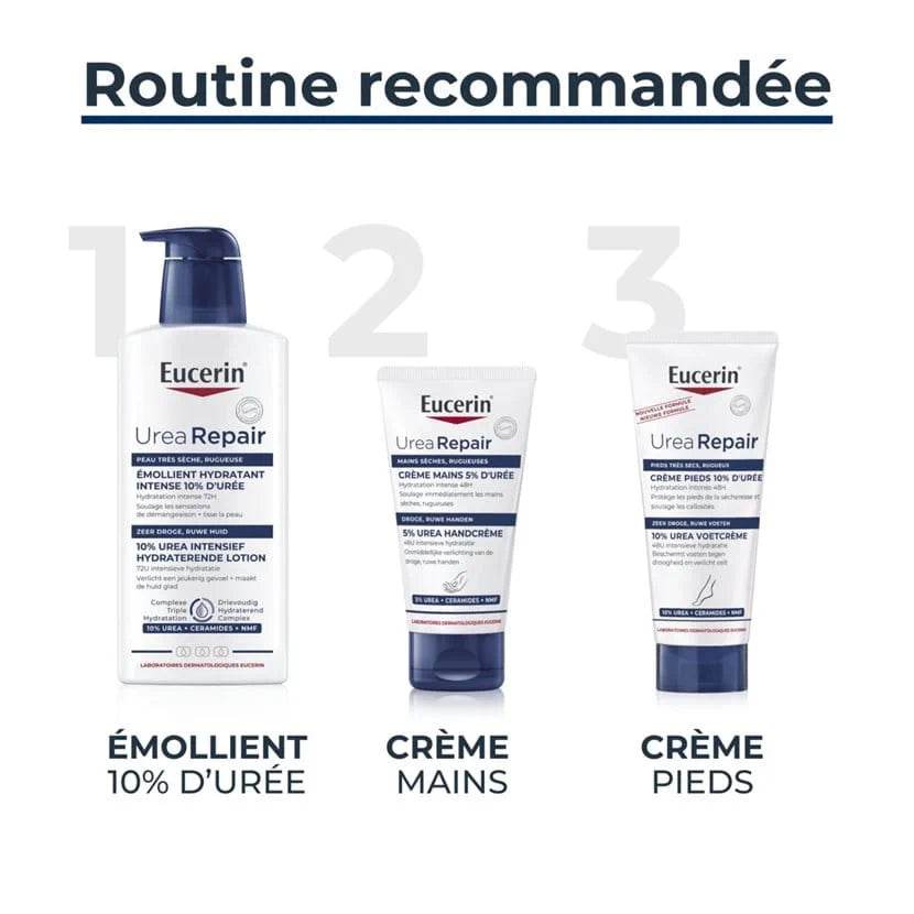 Eucerin UreaRepair PLUS Crème Mains 5% d’Urée 75ml – Soin Intensif Mains Sèches