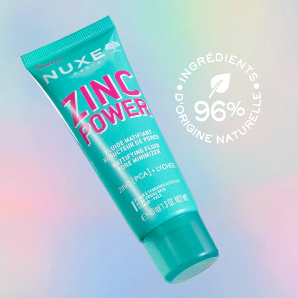 NUXE Zinc Power Fluide Matifiant Réducteur de Pores 40ml Soin Visage Peaux Grasses