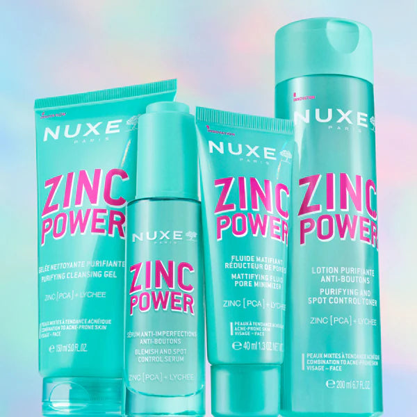 NUXE Zinc Power Fluide Matifiant Réducteur de Pores 40ml Soin Visage Peaux Grasses