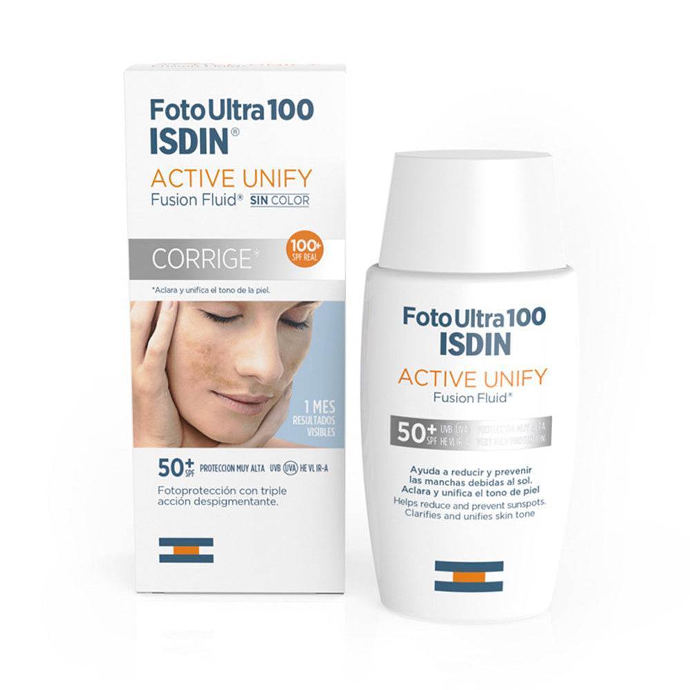 ISDIN Foto Ultra Active Unify Fusion Fluid SPF50+ 50ml – Protection Solaire Unifiante Anti-Taches