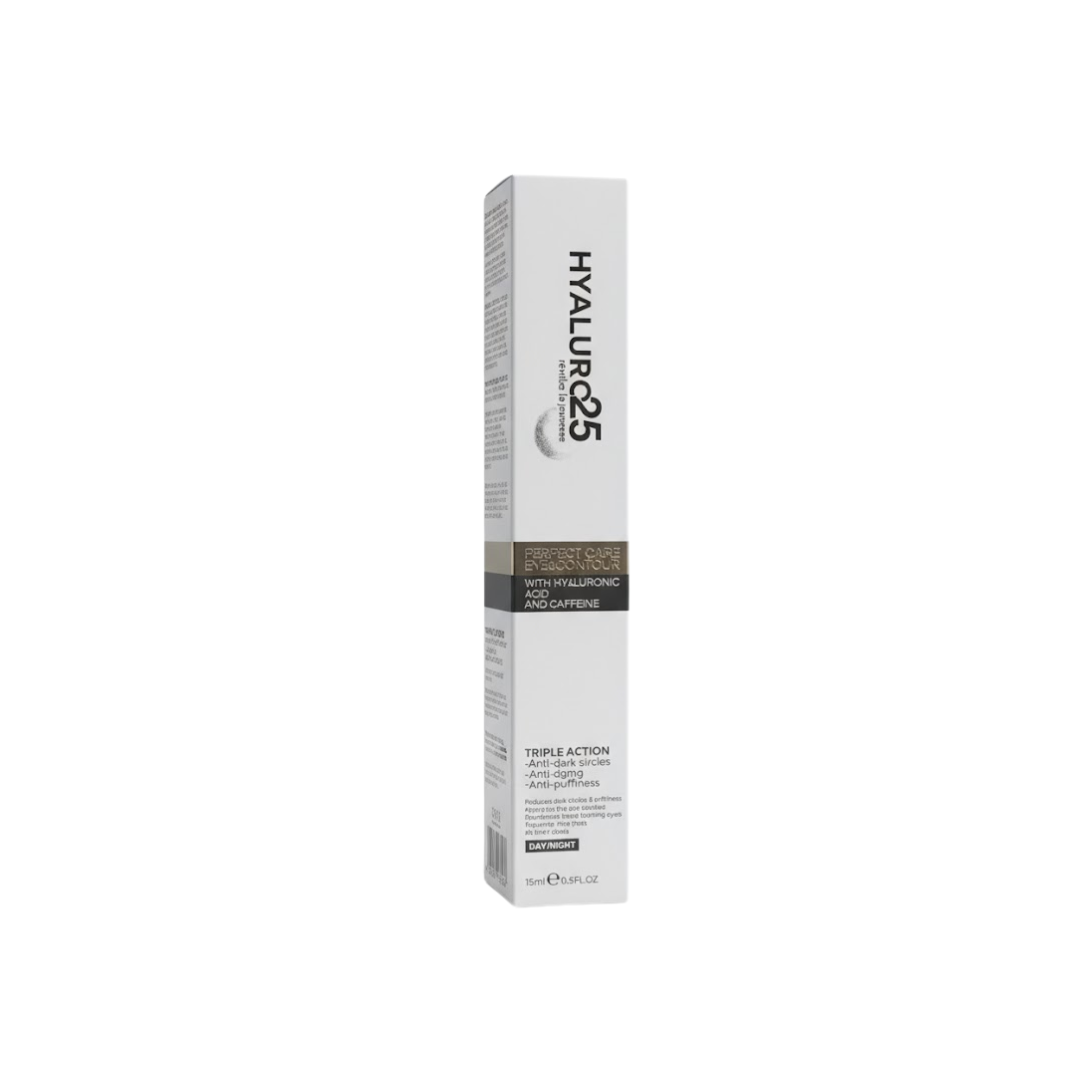 HYALURO25 Contour des Yeux 15ml Acide Hyaluronique Anti-Cernes Anti-Poches Anti-Rides Hydratation Raffermissant Tous Types de Peaux
