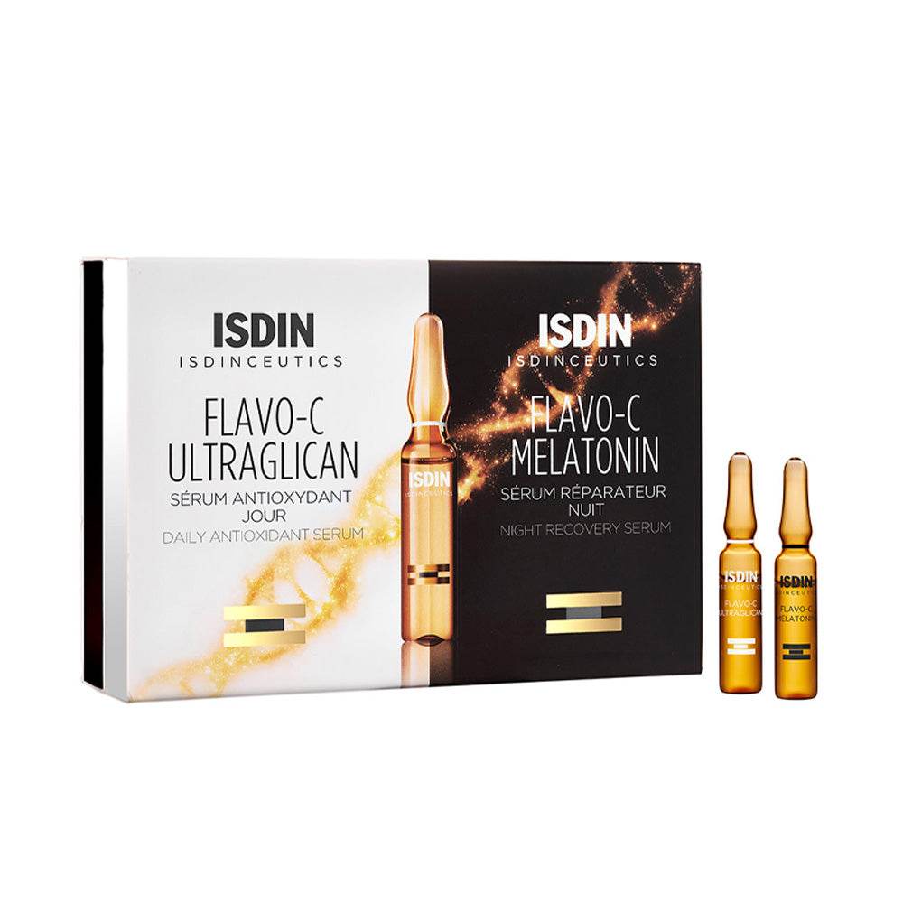 ISDIN Isdinceutics Flavo-C Sérum Jour Et Nuit 2+2 Ampoules – Kit Découverte Vitamine C