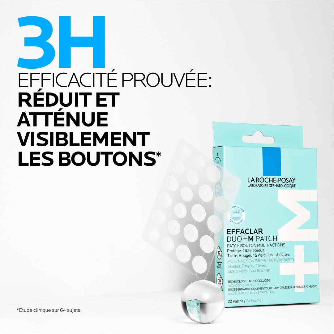 LA ROCHE-POSAY Effaclar Patch Anti-Imperfections DUO+M 22 Patchs Acné Boutons