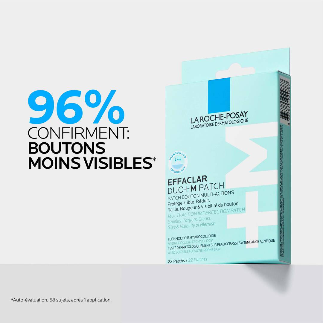 LA ROCHE-POSAY Effaclar Patch Anti-Imperfections DUO+M 22 Patchs Acné Boutons