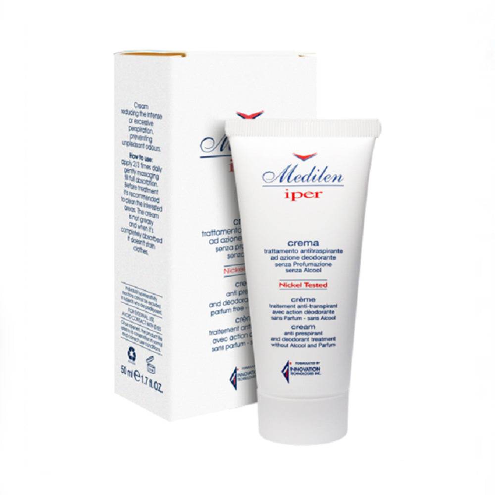 Medilen Iper Crème Anti Transpirant 50ml Hydratante Apaisante Peaux Sèches Sans Parfum