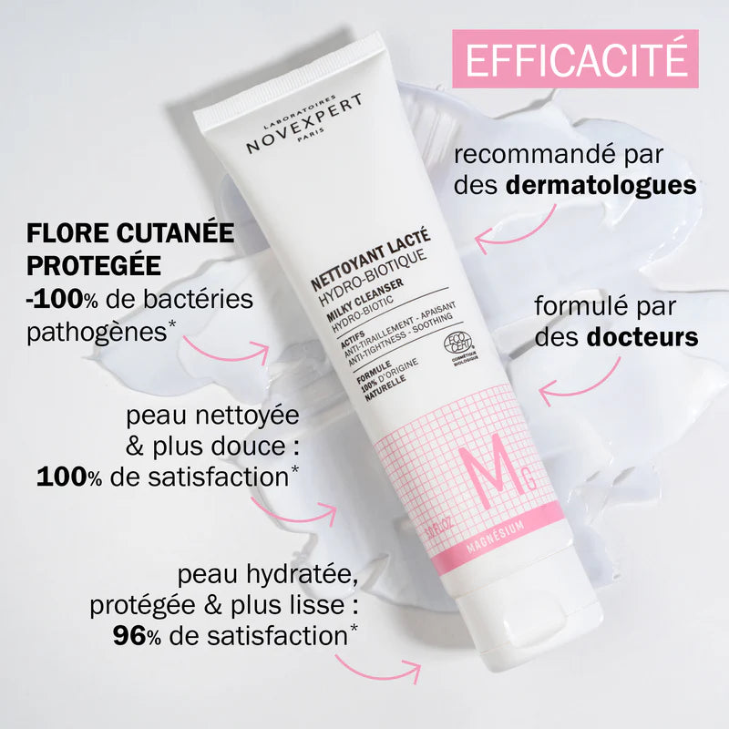 NOVEXPERT Nettoyant Lacté Hydro-Biotique 200ml – Lait Nettoyant Probiotique Premium