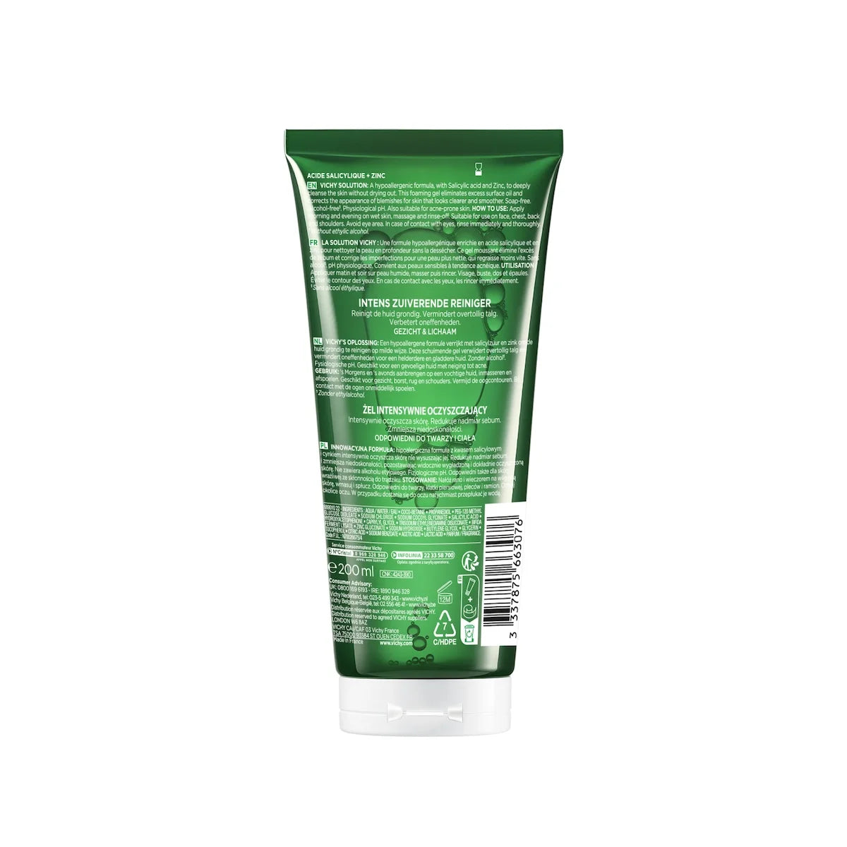 VICHY Normaderm Phytosolution Gel Purifiant Détox Végétale Intensive Eau Thermale 200ml