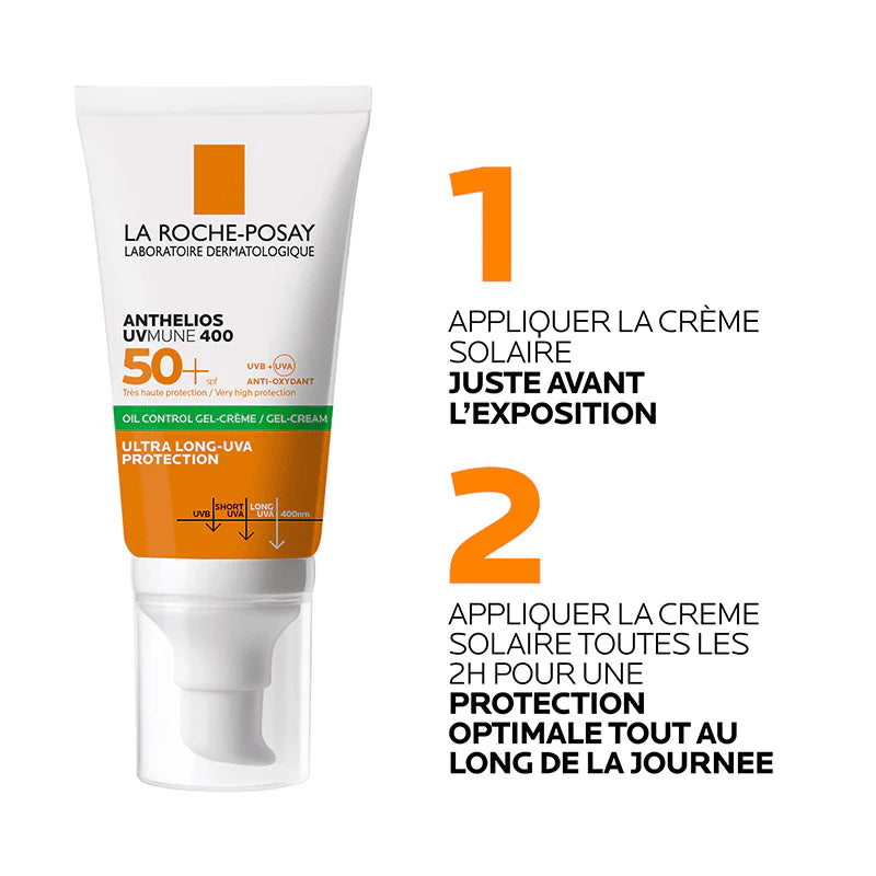 La Roche Posay Anthelios oil Control gel cream UVMUNE 400 SPF50+ 50ml – Protection Invisible + Cadeau Eau de Source Thermal 50 ml