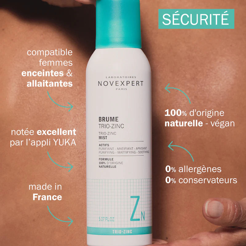 Novexpert Brume Trio-Zinc 150ml Purifiante Anti-Imperfections Peaux Grasses Acnéiques