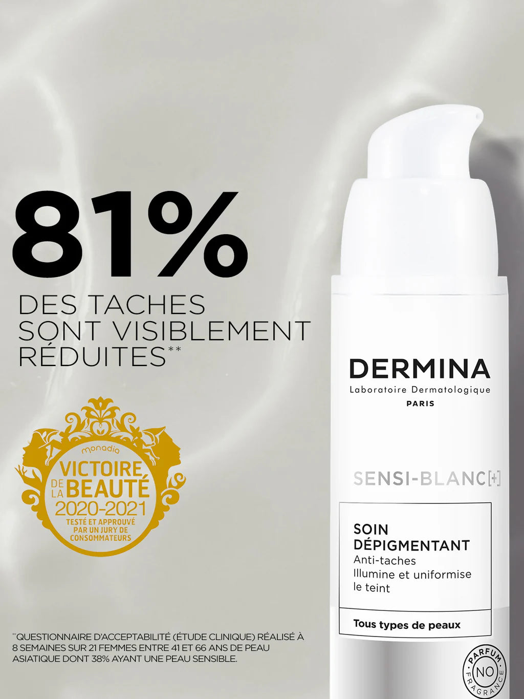 DERMINA SENSI-BLANC Soin Dépigmentant Anti-Tache 30ml Éclaircissant Uniformisant Vitamine C