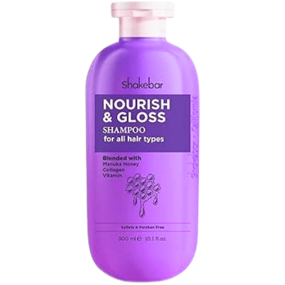 Shakebar Nourish & Gloss Hair Shampoo 300ml – Shampoing Hydratant Brillance Cheveux Secs