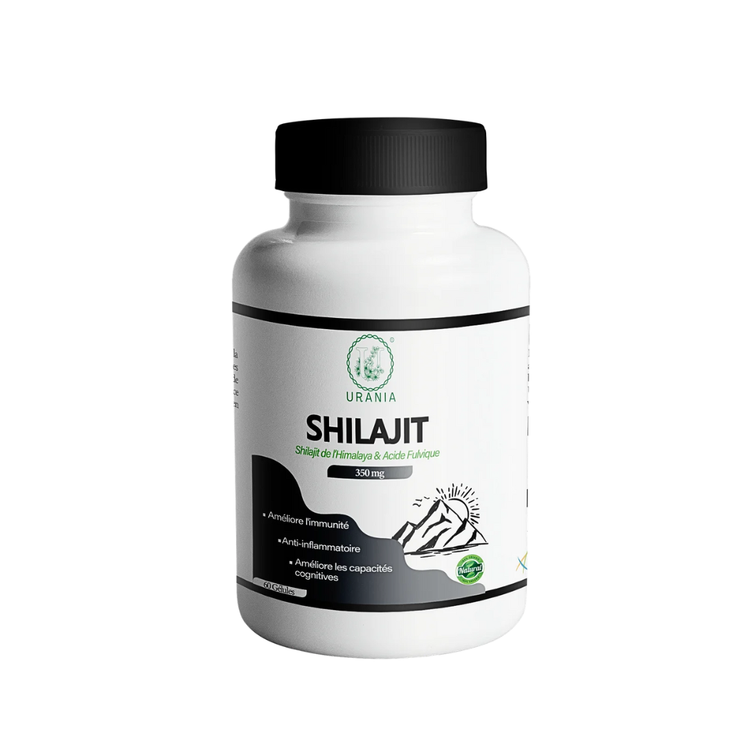 URANIA Shilajit 60 Gélules Adaptogène Énergie Vitalité Performance Physique Mentale Récupération Adultes