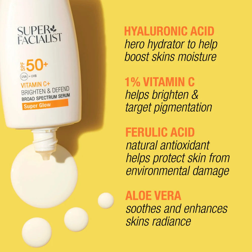 Super Facialist Vitamine C+ Brighten & Defend Broad Spectrum Serum SPF50+ 50ml Sérum Protection Solaire Vitamine C