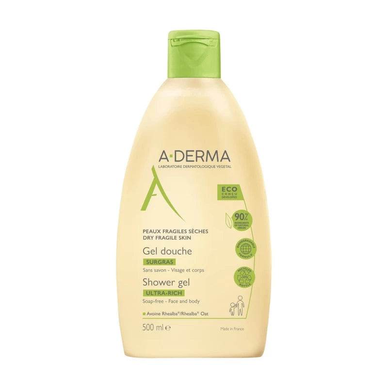ADERMA Gel Douche Surgras Ultra Rich 500ml – Peaux Très Sèches