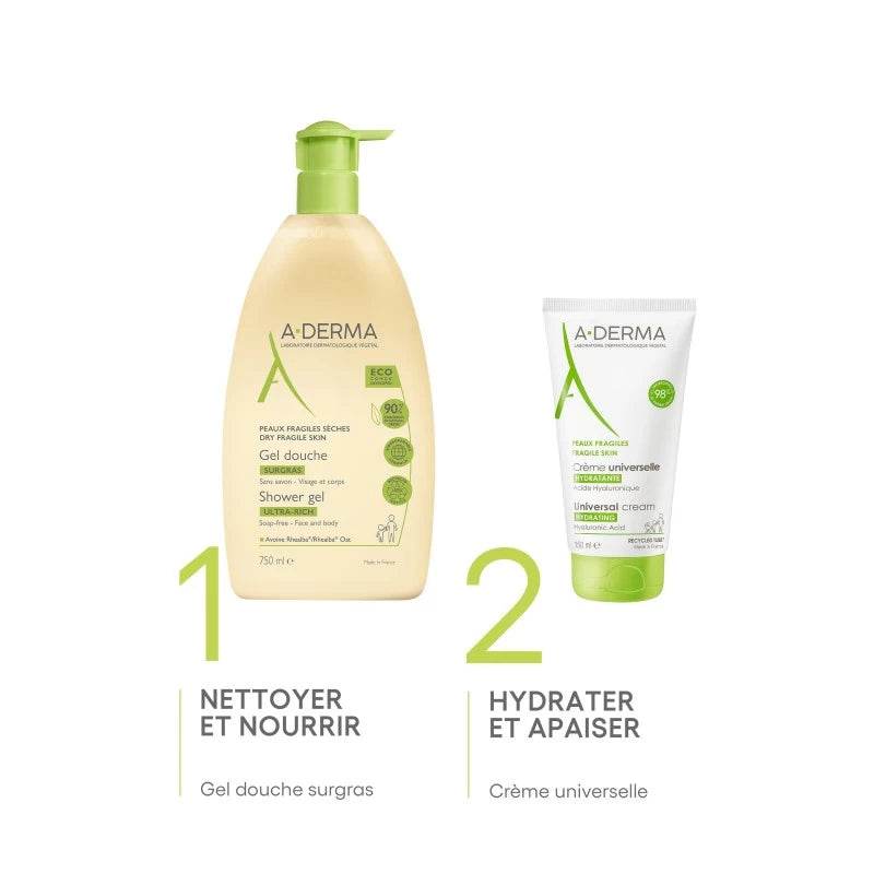 ADERMA Gel Douche Surgras Ultra Rich 500ml – Peaux Très Sèches