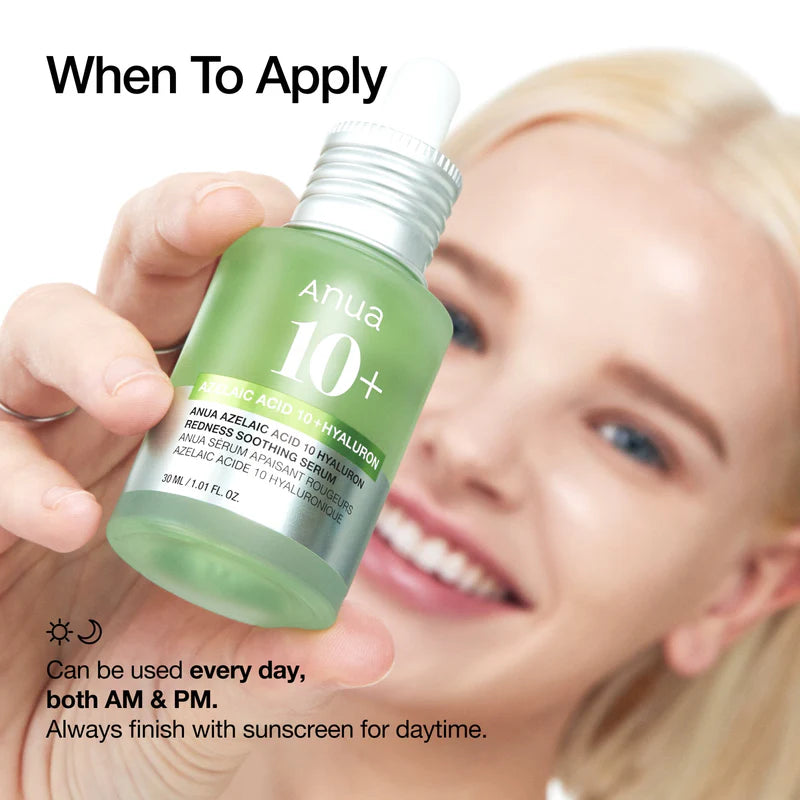 ANUA Azelaic Acid 10% Serum Hyaluronique 30ml Anti-Imperfections Éclat Taches Pigmentaires