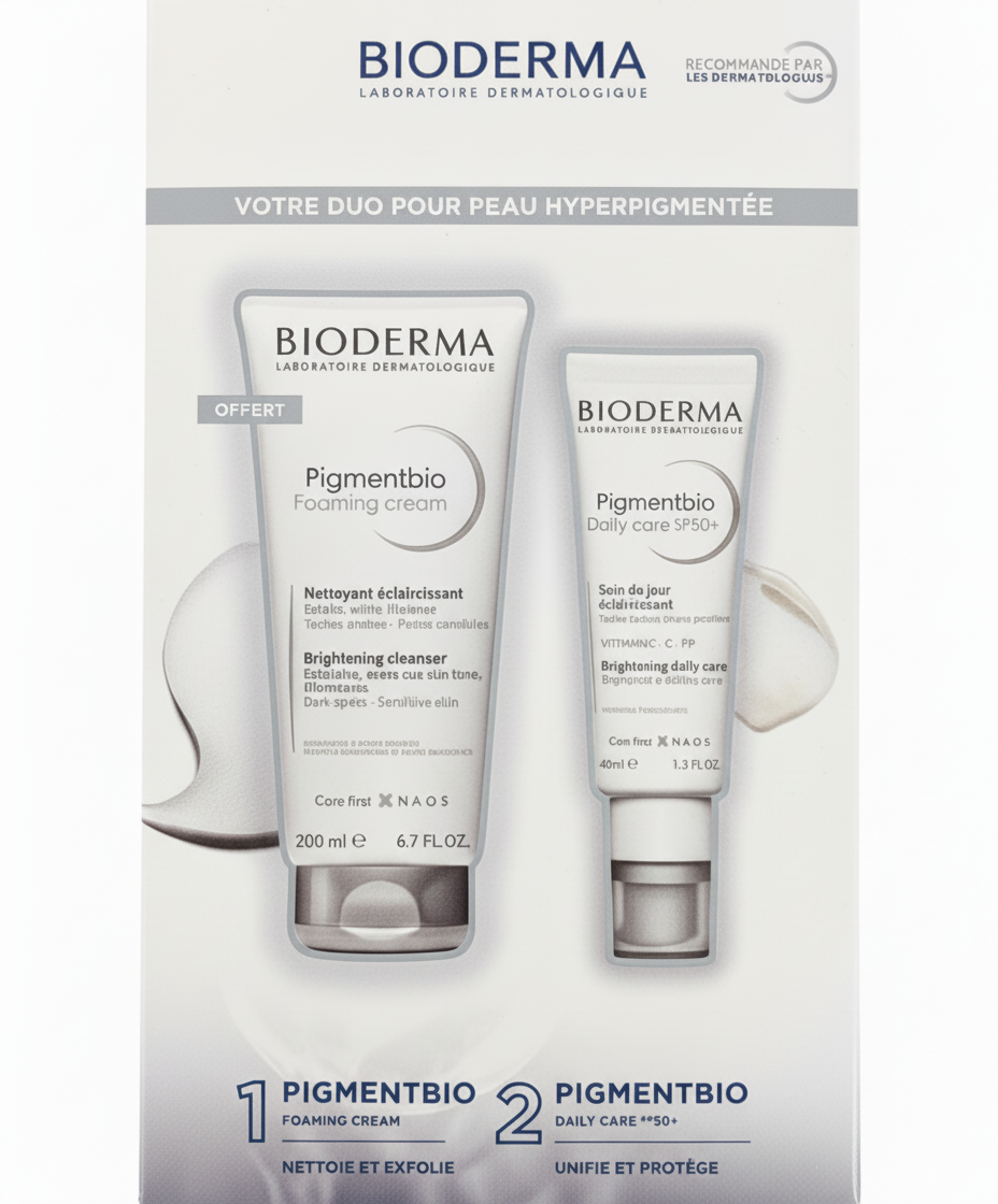 BIODERMA Duo Pigmentbio Daily Care SPF50+ 40ml + Foaming Cream 200ml Pack Anti-Taches
