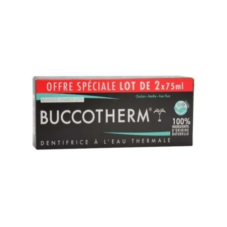 Buccotherm Dentifrice Charbon Noir 75ml x2 PACK