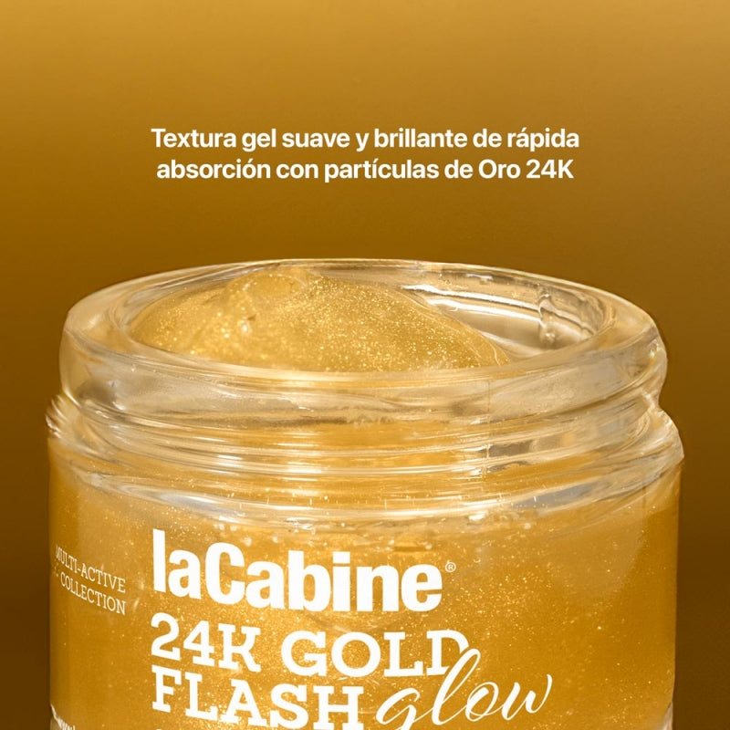 LACABINE 24K Gold Flash Glow Gel 50ml Éclat Instantané Or Pur Anti-Fatigue Hydratation Intense Tous Types de Peaux