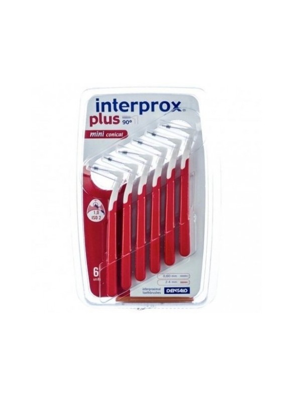 DENTAID INTERPROX PLUS MINI CONICAL BROSSETTES 0.6MM-2.4MM ROUGE 6 UNITES