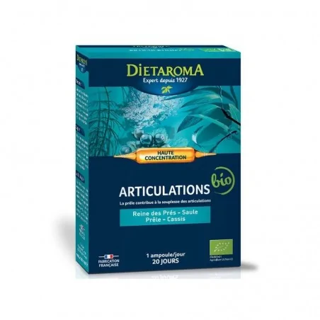 Dietaroma complexe articulations reine des prés saule prêle cassis bio – 20 ampoules