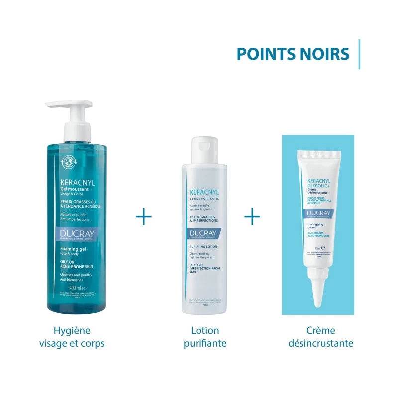 DUCRAY Keracnyl Glycolic+ Crème Désincrustante 30ml – Exfoliant Anti-Imperfections