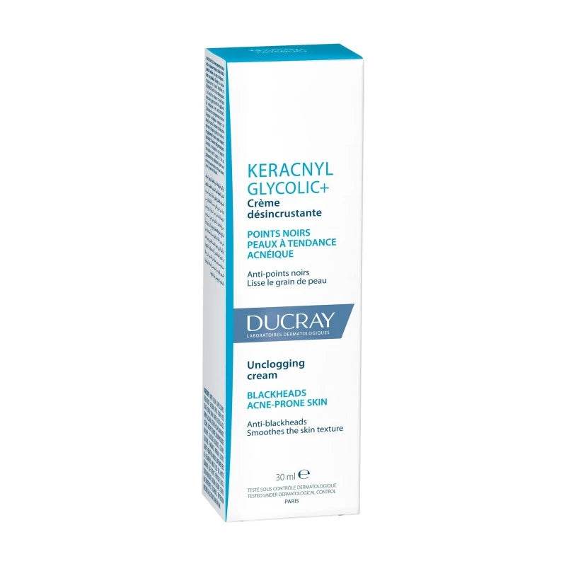 DUCRAY Keracnyl Glycolic+ Crème Désincrustante 30ml – Exfoliant Anti-Imperfections