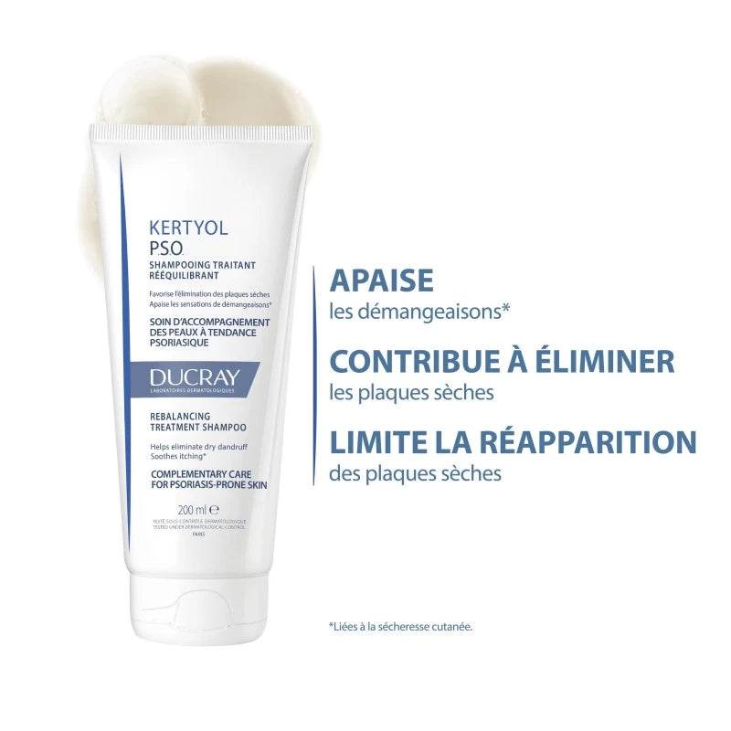 DUCRAY Kertyol PSO Shampooing Traitant Rééquilibrant 200ml – Psoriasis & Squames