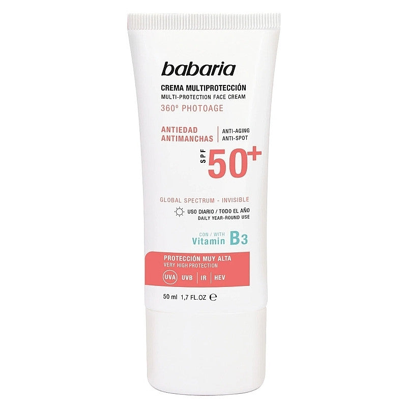 BABARIA Écran Solaire Peau Nature SPF50 Crème Solaire Naturelle Très Haute Protection