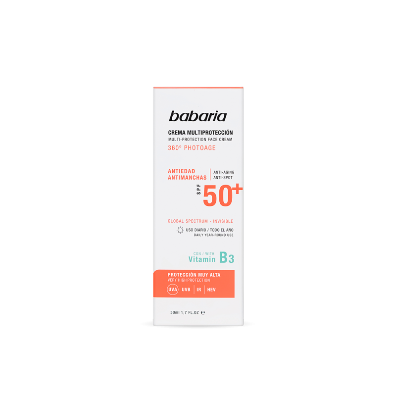 BABARIA Écran Solaire Peau Nature SPF50 Crème Solaire Naturelle Très Haute Protection