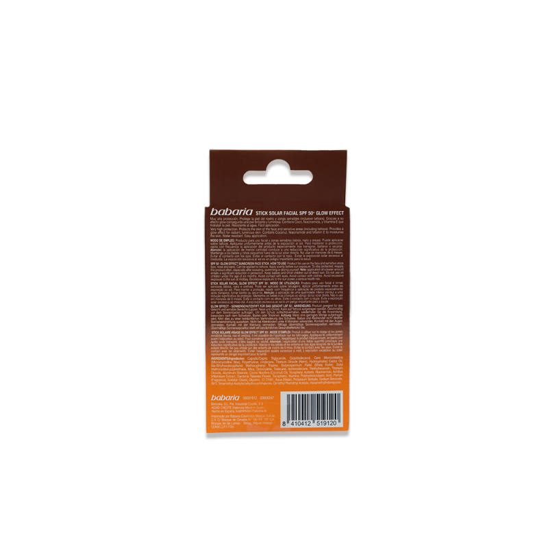 BABARIA Écran Solaire Stick Glow SPF50+ 20g Protection Solaire Très Haute Effet Lumineux
