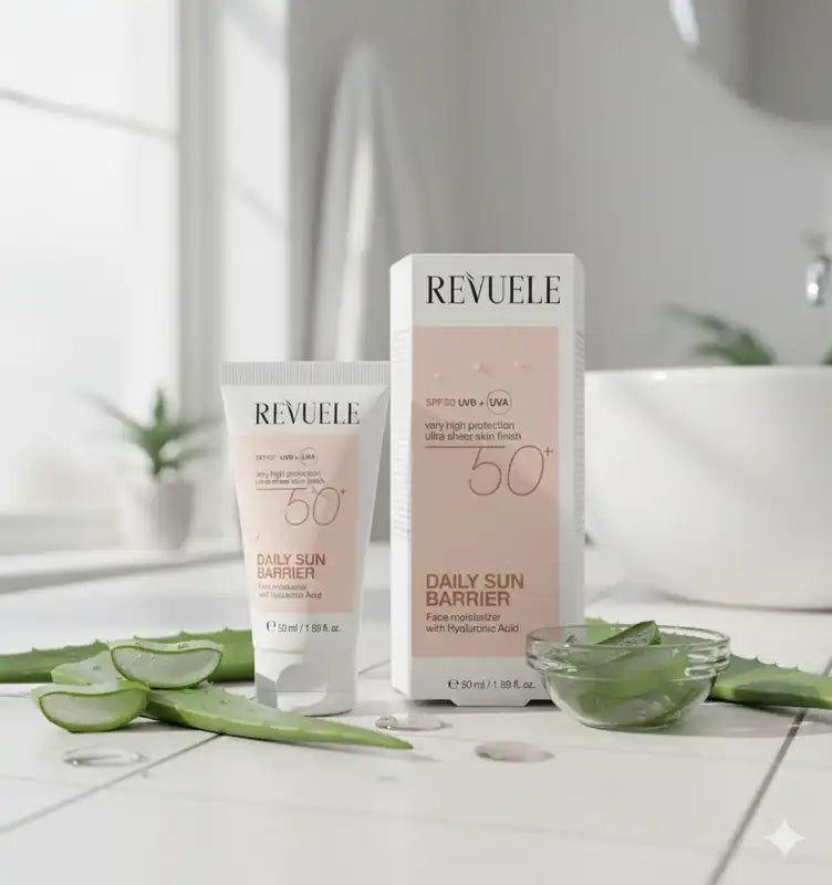 REVUELE Crème Solaire Quotidienne SPF 50+ 50ml Protection Avancée UVA UVB Anti-Âge Visage