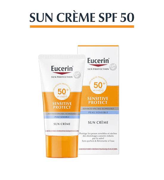 Eucerin Sun PROTECTION SPF50+ Sensitive Protect Crème Solaire 50ml – Très Haute Protection