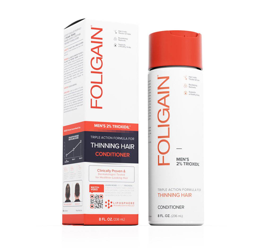 FOLIGAIN Triple Action Conditioner Trioxidil 2% Homme Après-Shampoing Anti-Chute Cheveux Densité Volume Croissance Capillaire