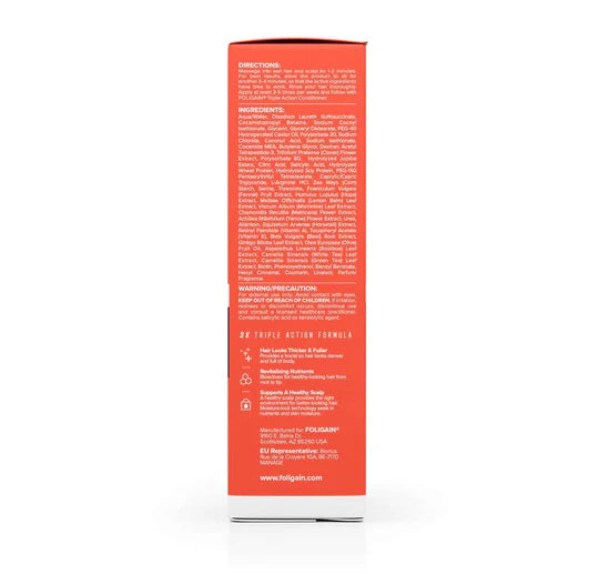 FOLIGAIN Triple Action Shampooing Trioxidil 2% Homme Shampoing Anti-Chute Cheveux Densité Volume Croissance Capillaire