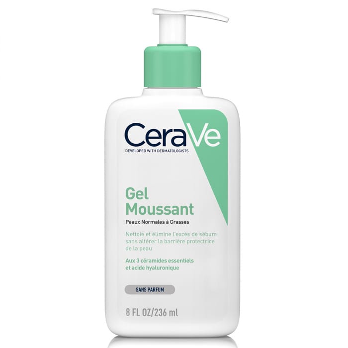 CeraVe Gel Moussant Nettoyant 236ml – Purification & Équilibre Peaux Normales à Grasses